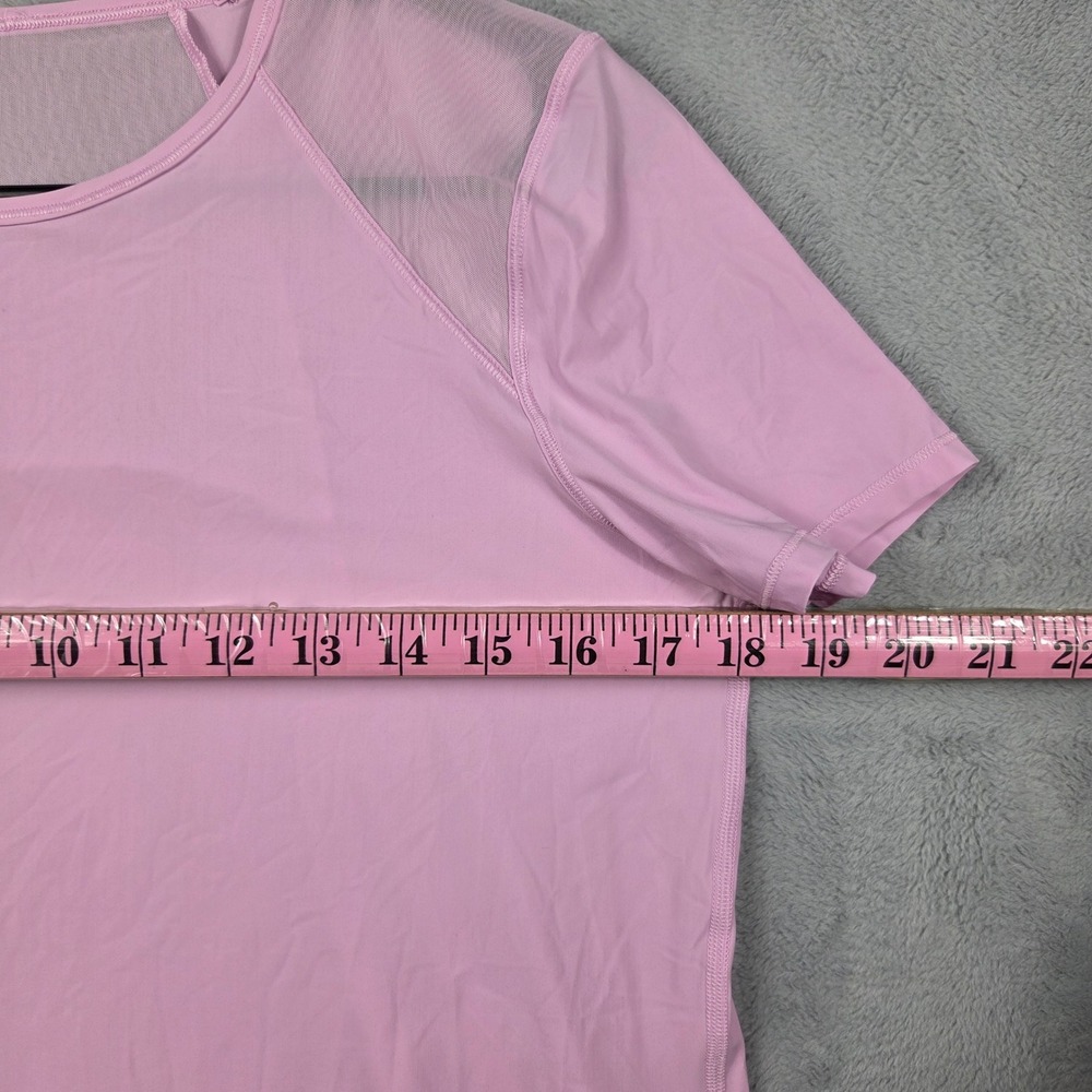 Lululemon Sculpt Short Sleeve Women M&S Pink Excellent Mesh Back Pleated Tee - Picture 5 of 6
